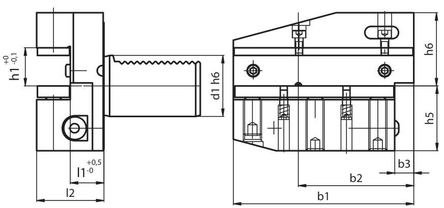 VDI Form B7 Right Hand Long Inverted Turning Tool Holder 