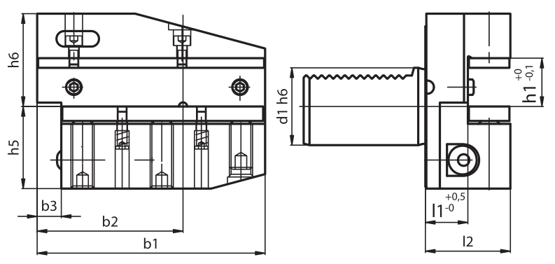 VDI Form B8 Left Hand Long Inverted Turning Tool Holder